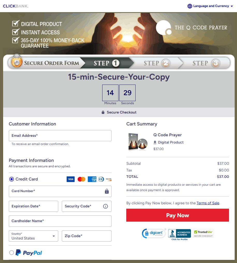 The Q Code Prayer Checkout